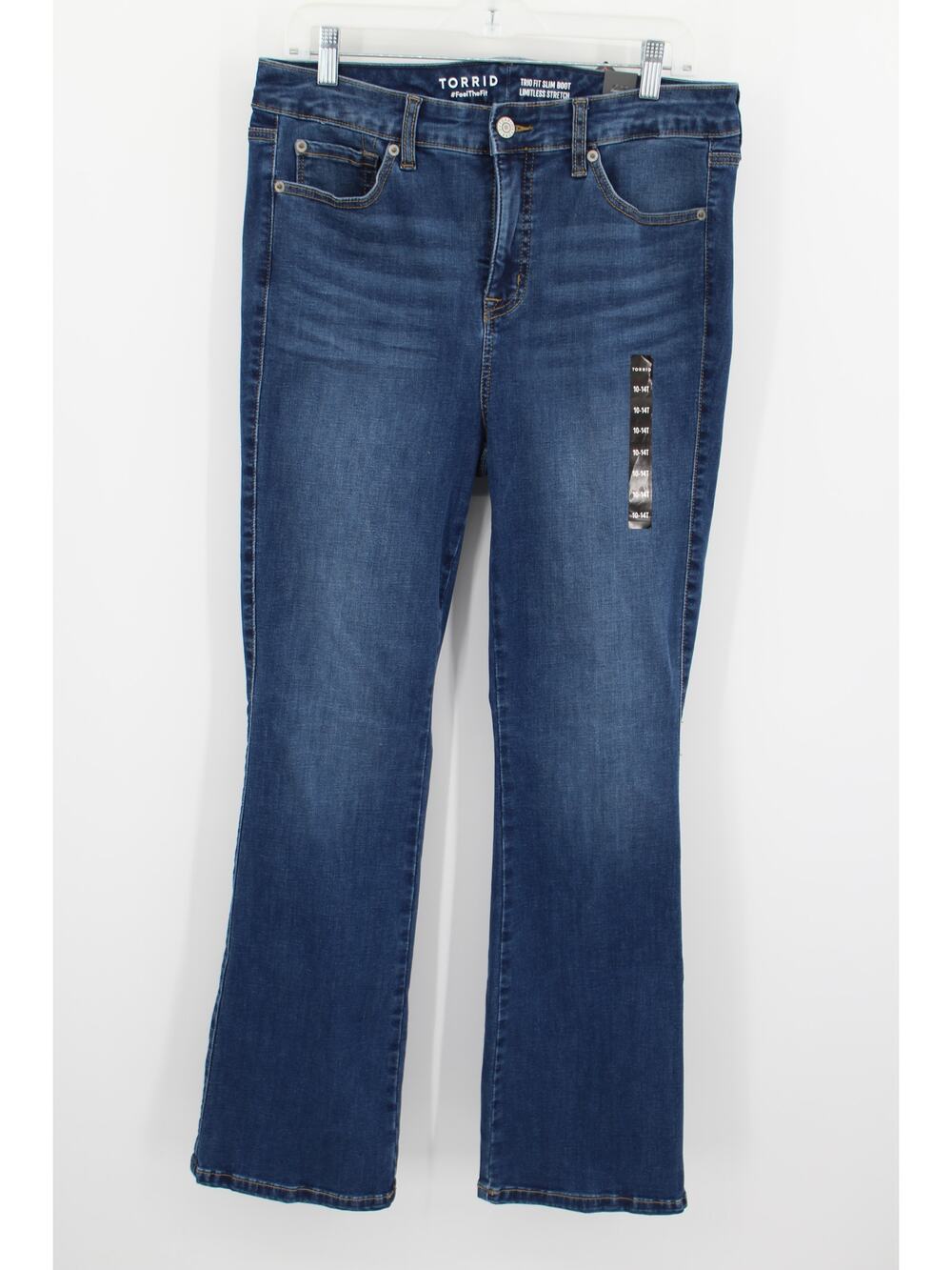Torrid Trio Fit Slim Boot Jeans 10-14 Tall Dark Blue NEW